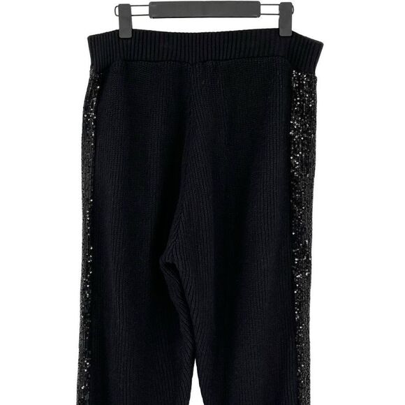 INC International Concepts Sequined Knit Jogger Pants Women XL Deep Black NWT - Picture 5 of 7